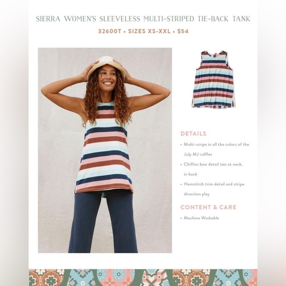 Matilda Jane Sierra Women’s Sleeveless Tie-Back Tank